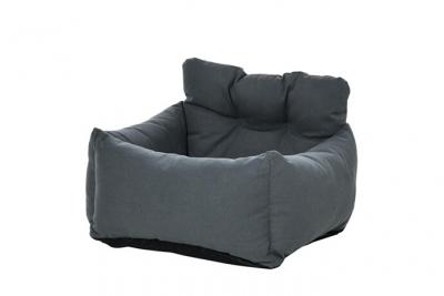 PAWHUT Si&egrave;ge auto pour chien chat - d&eacute;houssable, sangles ajustables, attache - coton gris