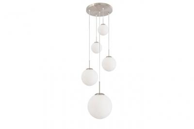 STEINHAUER Sienna Bollique Plafonnier Cluster Suspension Acier Bross&eacute;, Verre Mat