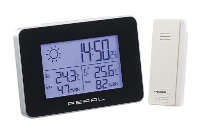 PEARL Station m&eacute;t&eacute;o & horloge radio-pilot&eacute;e avec capteur ext&eacute;rieur sans fil