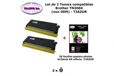  T3AZUR &ndash; Lot 2 Toner compatible Brother HL1440 / HL1450 / HL1470N / HLP2500+ Pack 20 papiers photos A6 230gr 