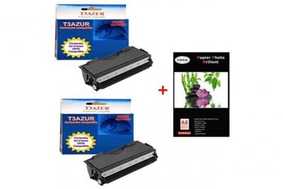  T3AZUR &ndash; Lot 2 Toner compatible Brother TN3170+ Pack 20 papiers photos A6 230gr 