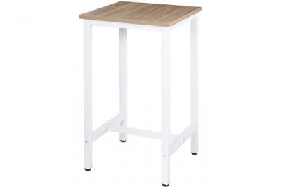 Table de bar haute - Ch&ecirc;ne clair et m&eacute;tal