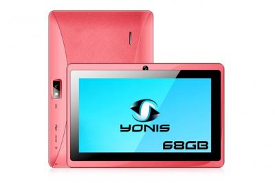 YONIS Tablette 7 Pouces Tactile Ips Quadcore Wifi Bluetooth Android Micro SD 68Go Rose -  