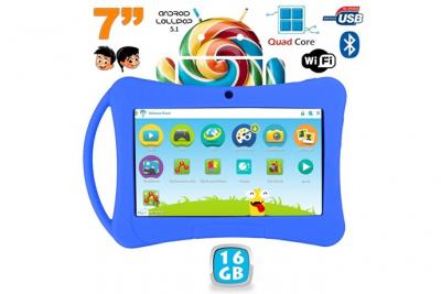 YONIS Tablette Enfant 7 Pouces Android 5.1 Lollipop Bluetooth Playstore Wifi Bleu 16Gb -