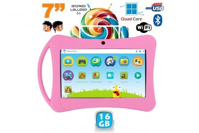 YONIS Tablette Enfant 7 Pouces Android 5.1 Lollipop Bluetooth Playstore Wifi Rose 16Gb -  