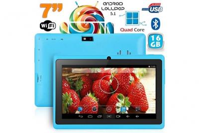 YONIS Tablette Tactile 7 Pouces Quad Core Bluetooth 1Go Ram Android Lollipop 16Go Bleu -  