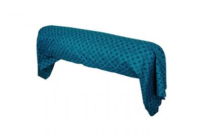 LINNEA  Taie de traversin 200x43 cm 100% coton TALISMAN bleu Paon