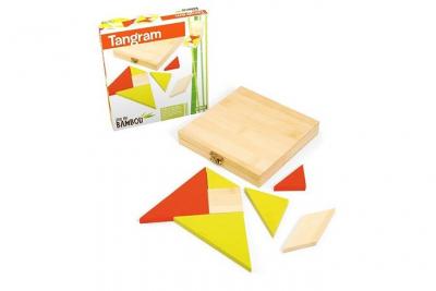 SMIR Jeujura - 66103 - jeu de soci&eacute;t&eacute; - tangram - coffret bambou - 16 cm