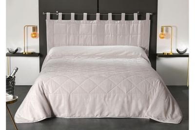 LINDER Coussin T&ecirc;te de Lit &agrave; l' Aspect Velours Beige 160 x 70 cm - Beige