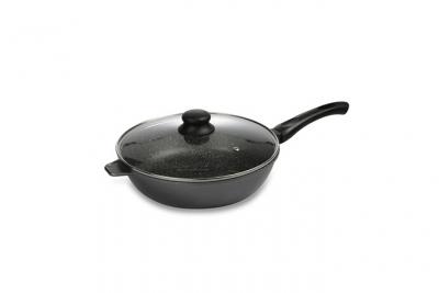 KITCHEN PRO Venteo - kitchenpro - sauteuse fa&ccedil;on pierre + son couvercle en verre