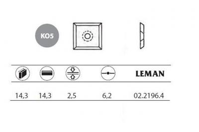 LEMAN  - 10 plaquettes d'araseur 14,3x14,3x2,5 mm 4 coupes - 02.2196.4