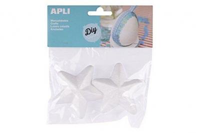 APLI  sachet de 2 &eacute;toiles en polystyrene - &oslash; 75 mm 014799