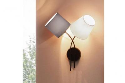 EGLO Applique murale Almeida - E14 - 45,5 x 42 x 19 cm - gris & blanc