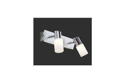 TRIO Clapton Spot 2 Spot Led Chrome Et Verre Blanc L36 cm  Lighting