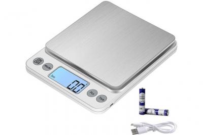 VENDOS85 Balance de Cuisine Rechargeable par USB 5kg/0.1g gris AQ0309