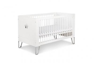 MONMOBILIERDESIGN Blanka lit b&eacute;b&eacute; &eacute;volutif convertible en lit enfant 140x70 blanc