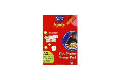GENERIQUE Bloc de 25 papier &agrave; dessiner et colorier : Spoty ColArt