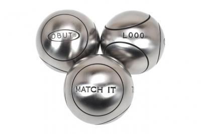 OBUT Boules de p&eacute;tanque Match it inox 76mm strie1 -  
