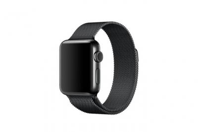  Bracelet En Acier Inoxydable Avec Adaptateur Pour Apple Watch Version 42mm - Milan Style - Noir 