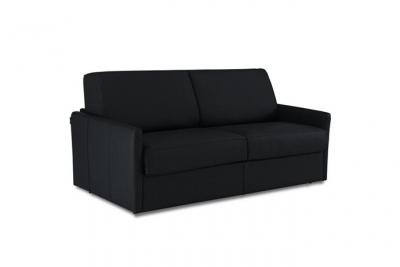 ITALIAN SPIRIT Canape droit INSIDE 75 3 places en simili-cuir noir 95 x 158 x 45 cm