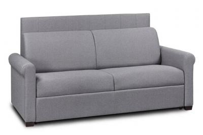 ITALIAN SPIRIT Canap&eacute; 2- BELLE EPOQUE CanapExpress lattes 120cm matelas m&eacute;mory 22cm t&ecirc;te de lit int&eacute;gr&eacute;e velours gris anthracite