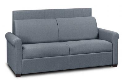 ITALIAN SPIRIT Canap&eacute; 2- BELLE EPOQUE CanapExpress lattes 120cm matelas m&eacute;mory 22cm t&ecirc;te de lit int&eacute;gr&eacute;e tweed bleu