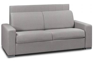 ITALIAN SPIRIT Canap&eacute; 2- normandie express lattes 120cm matelas m&eacute;mory 22cm t&ecirc;te de lit int&eacute;gr&eacute;e tweed gris clair