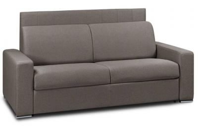 ITALIAN SPIRIT Canap&eacute; 2- CanapExpress lattes 120cm matelas m&eacute;mory 22cm t&ecirc;te de lit int&eacute;gr&eacute;e polyur&eacute;thane taupe