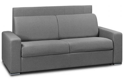 INSIDE 75 Canap&eacute; 2- express lattes 120cm matelas m&eacute;mory 22cm t&ecirc;te de lit int&eacute;gr&eacute;e cuir vachette gris graphite