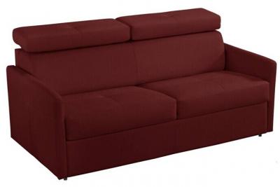 ITALIAN SPIRIT Canap&eacute; 3-4 places montmartre en microfibre bordeaux couchage 160cm convertible express matelas 18cm