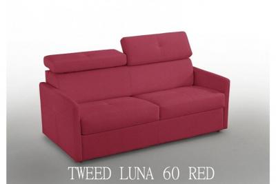 ITALIAN SPIRIT Canap&eacute; 3-4 places paris 160cm couchage express tweed rouge matelas 16 cm