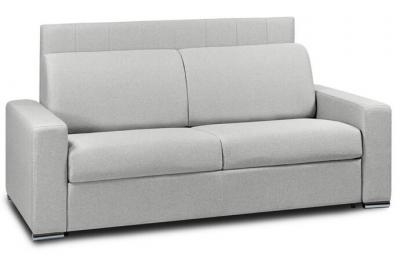 ITALIAN SPIRIT Canap&eacute; 4 places express lattes 160cm matelas 16 cm t&ecirc;te de lit int&eacute;gr&eacute;e polyur&eacute;thane blanc cass&eacute;