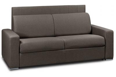 ITALIAN SPIRIT Canap&eacute; 4 places express lattes 160cm matelas 16 cm t&ecirc;te de lit int&eacute;gr&eacute;e polyur&eacute;thane marron