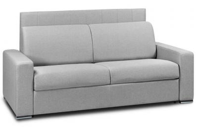 ITALIAN SPIRIT Canap&eacute; 4 places EXPRESS LATTES 160cm matelas 16 cm t&ecirc;te de lit int&eacute;gr&eacute;e polyur&eacute;thane gris clair