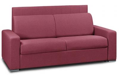 ITALIAN SPIRIT Canap&eacute; 4 places EXPRESS LATTES 160cm matelas 16 cm t&ecirc;te de lit int&eacute;gr&eacute;e polyur&eacute;thane rouge