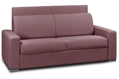 ITALIAN SPIRIT Canap&eacute; 4 places express lattes 160cm matelas 16 cm t&ecirc;te de lit int&eacute;gr&eacute;e cuir vachette bordeaux