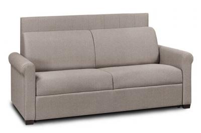 ITALIAN SPIRIT Canap&eacute; BELLE EPOQUE CanapExpress lattes 160cm matelas m&eacute;mory 22cm t&ecirc;te de lit int&eacute;gr&eacute;e velours taupe