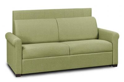ITALIAN SPIRIT Canap&eacute; belle epoque express lattes 160cm matelas m&eacute;mory 22cm t&ecirc;te de lit int&eacute;gr&eacute;e tweed vert