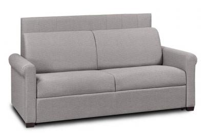 ITALIAN SPIRIT Canap&eacute; belle epoque express lattes matelas m&eacute;mory 22cm t&ecirc;te de lit int&eacute;gr&eacute;e tweed gris clair
