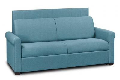 ITALIAN SPIRIT Canap&eacute; belle epoque express lattes matelas m&eacute;mory 22cm t&ecirc;te de lit int&eacute;gr&eacute;e tweed turquoise