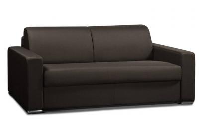 ITALIAN SPIRIT Canap&eacute; convertible 2- allure matelas m&eacute;mory 20cm lattes 120cm microfibre marron