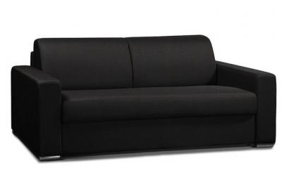 ITALIAN SPIRIT Canap&eacute; convertible 2- allure matelas m&eacute;mory 20cm lattes 120cm polyur&eacute;thane noir