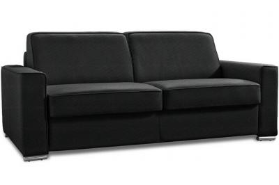 ITALIAN SPIRIT Canap&eacute; convertible 3-4 places EXCELLENCE 160 cm sommier lattes matelasMEMORY 18 cm inclus tweed noir