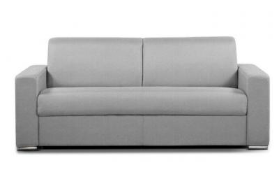 ITALIAN SPIRIT Canap&eacute; convertible 3 places select matelas 16cm sommier lattes 140cm polyur&eacute;thane gris clair