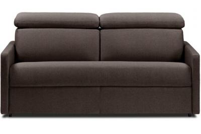 ITALIAN SPIRIT Canap&eacute; convertible luxia matelas 16cm syst&egrave;me express sommier lattes 140cm microfibre marron
