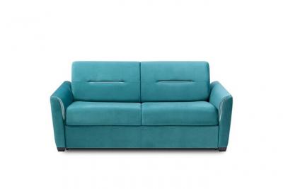 ITALIAN SPIRIT Canap&eacute; convertible EXPRESS AMAZONE 120cm matelas 16cm sommier lattes tweed bleu turquoise