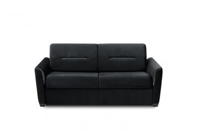 ITALIAN SPIRIT Canap&eacute; convertible EXPRESS AMAZONE 120cm matelas 16cm sommier lattes cuir vachette noir