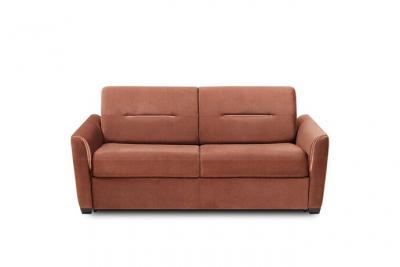 ITALIAN SPIRIT Canap&eacute; convertible EXPRESS AMAZONE 140cm matelas 16cm velours orange