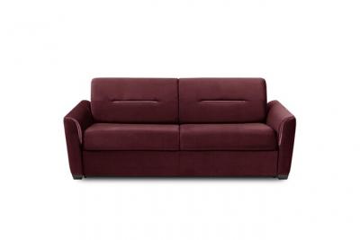 ITALIAN SPIRIT Canap&eacute; convertible EXPRESS AMAZONE 160cm matelas 16cm sommier lattes cuir vachette bordeaux