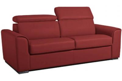ITALIAN SPIRIT Canap&eacute; convertible express IMOLA couchage 120 cm matelas 18cm velours rouge